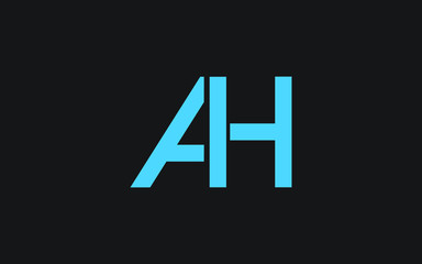 AH or HA and A, H Uppercase Letter Initial Logo Design, Vector Template