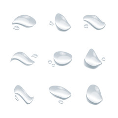 realistic water drop vectors isolated on white background, clear drop splash and rainy crystal illustration ep29