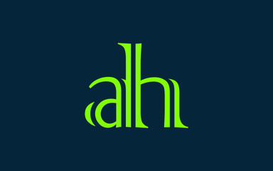 ah or ha and a, h Lowercase Letter Initial Logo Design, Vector Template