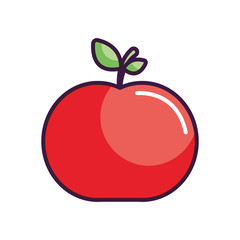 apple fruit icon, line color style