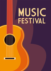 poster music festival with musical instrument