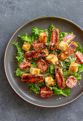 Caesar salad with chicken. Healthy eating. Diet. Recipes of national dishes.