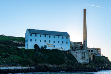 The Storehouse warehouse and the Power Plant at Alcatraz Island Prison, San Francisco California...