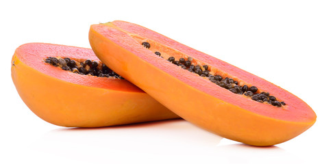 papaya healthy fresh fruit from nature isolated on a white background.