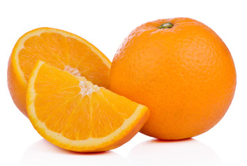 fresh orange isolated on white background