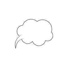 Obraz premium Cartoon speech or think bubble, empty communication cloud. Vector design element.