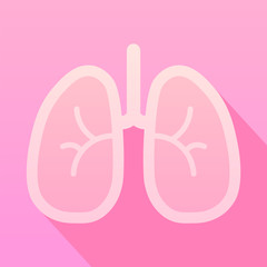 Lung icon.  Medical flat art symbol. Vector illustration.