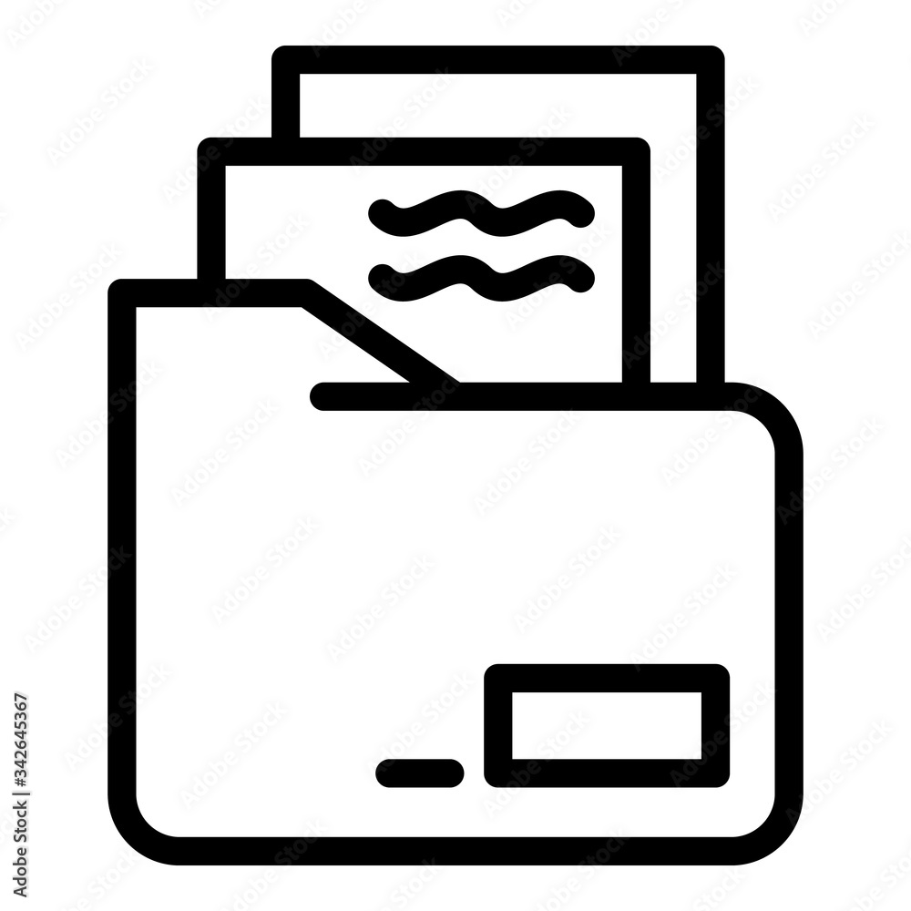 Poster documents in a folder icon. outline documents in a folder vector icon for web design isolated on whi
