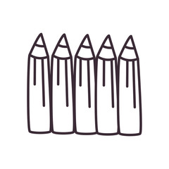 Isolated pencils colors line style icon vector design
