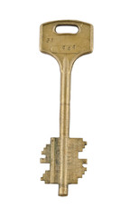 Key, metal, on a white background, vintage