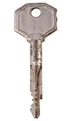 Key, metal, on a white background, vintage
