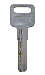 Key, metal, on a white background, vintage