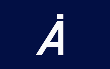 AI or IA and A, I Uppercase Letter Initial Logo Design, Vector Template