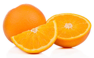 Orange,healthy fresh fruit from nature isolated on a white background.