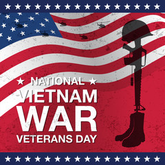 National Vietnam War Veterans Day Banner Vector Illustration