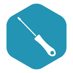 Flat screwdriver icon. A tool designed for screwing and unscrewing threaded fasteners. Vector illustration for design and web isolated on a white background.