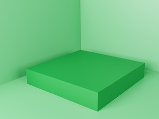3D background renders platforms Stan geometric shape podium modern minimalist mockup for cosmetics podium or showcase. color green