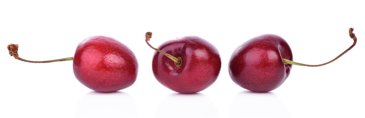 Cherry healthy fresh fruit from nature isolated on a white background.