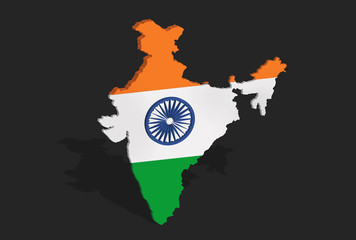 Financial growth of Indian economy infographics india map standing out  on world map growing digital india 