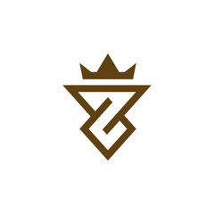 Initial z crown gold logo