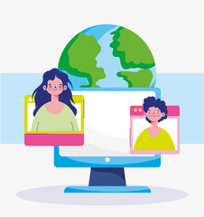 education online, computer people student world learn virtual