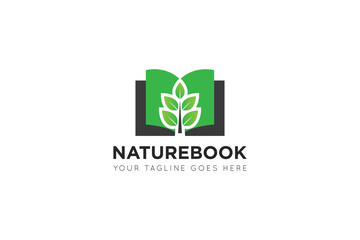 leaf book logo and icon vector illustration design template
