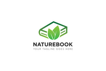 leaf book logo and icon vector illustration design template