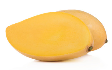 Mango slice cut  isolated on white background