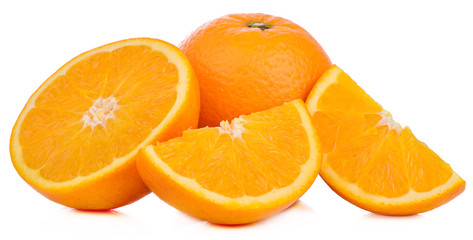 Orange slice  healthy fresh fruit from nature isolated on a white background.