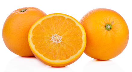 Orange slice healthy fresh fruit from nature isolated on a white background.