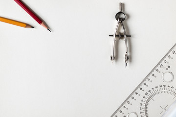 pencil and ruler on paper