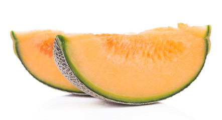 Melon healthy fresh fruit from nature isolated on a white background.