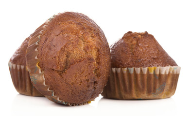 Homemade banana bread isolated on white background