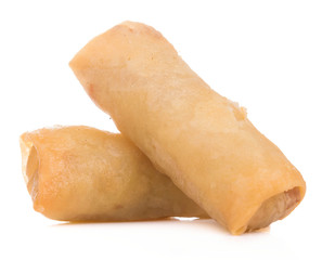 Spring Roll also known as Egg Roll isolated on white.