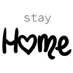 Lettering stay house. Vector hand-drawn coronavirus Covid-19 stay home. To love the house. The quarantine is positive. Work at home. Pandemic protection. Isolated on a white background. eps 10