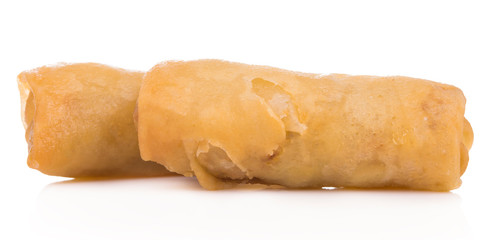 Spring Roll also known as Egg Roll isolated on white.