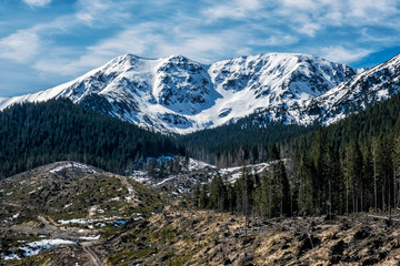 Demanovska valley in Low Tatras mountains, Slovakia, hiking theme