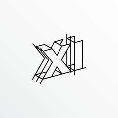 Initial Letter XI with Architecture Graphic Logo Design