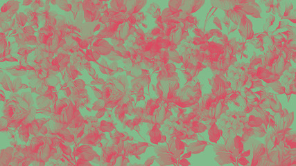 Textura de flores verdes en fondo rosa brillante