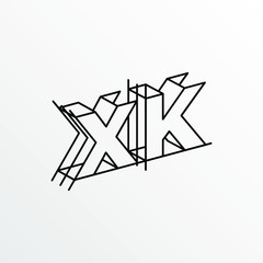Initial Letter XK with Architecture Graphic Logo Design