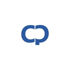Initial CP Letter logo template design isolated on white background