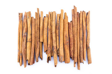 cinnamon on white background.