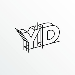 Initial Letter YD with Architecture Graphic Logo Design