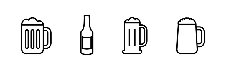 Beer icons set. Beer Icon in trendy flat style