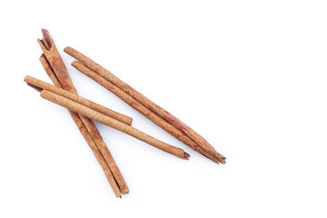 cinnamon on white background.