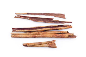 cinnamon on white background.