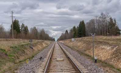 Fototapeta premium railway in the countryside
