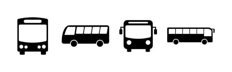 Fotobehang Bus Icons set. Bus vector icon. Public transport symbol. © Oliviart
