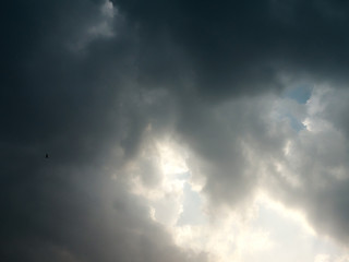 Dark clouds before big strom and the rain is coming soon.