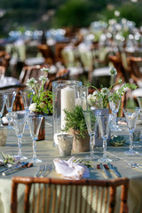 Outdoor Wedding Ceremony Table setting for a party